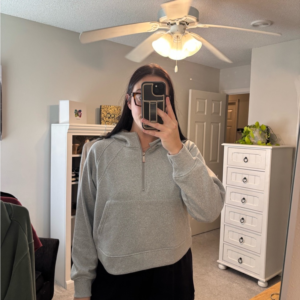 Gray Women's Quarter-Zip Sweater